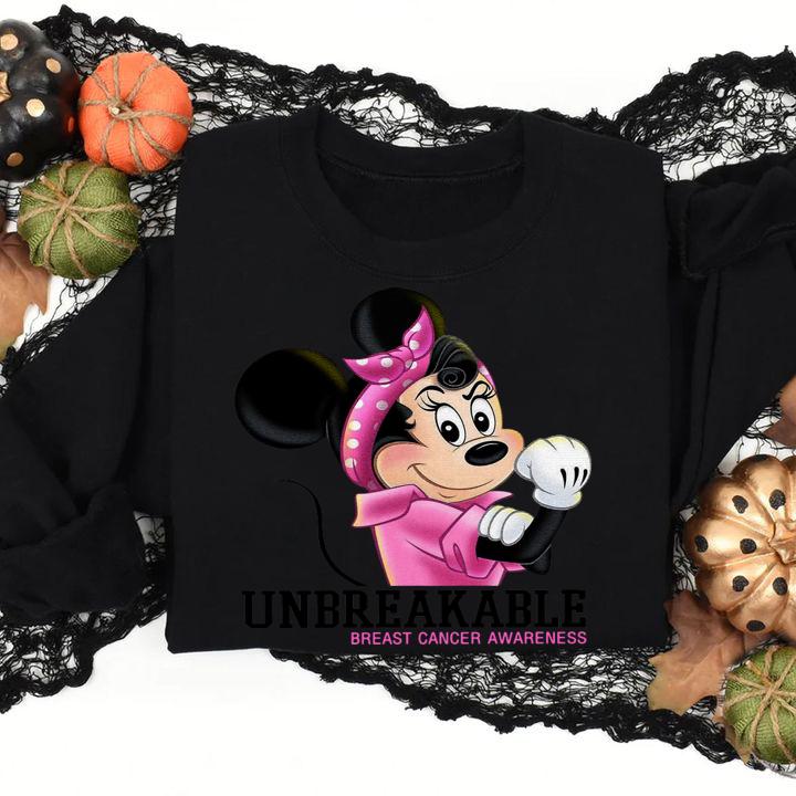 Minnie mouse unbreakable Breast Cancer Awareness t-shirt