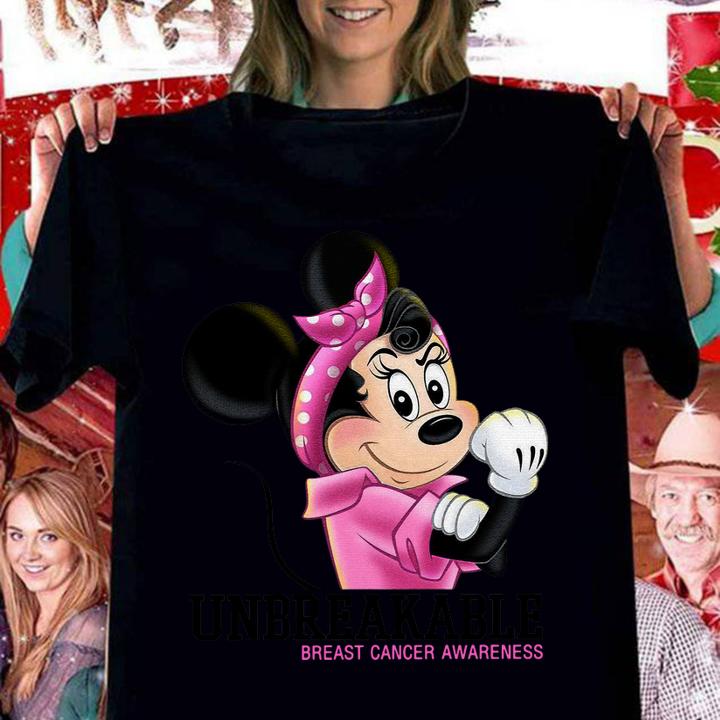 Minnie mouse unbreakable Breast Cancer Awareness t-shirt