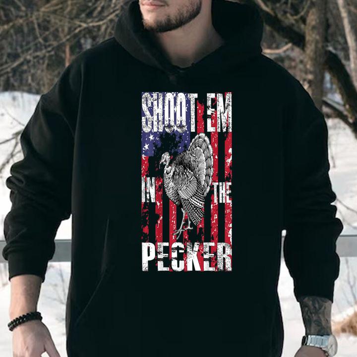 Premium Men's Turkey Hunting Shoot Em In The Pecker Hunter t-shirt