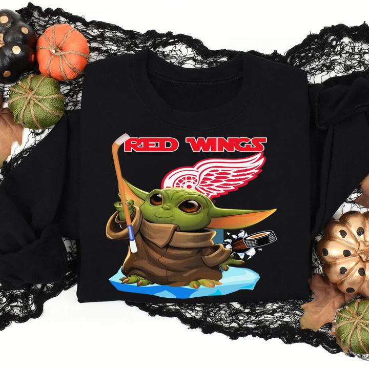 Star Wars Baby Yoda Detroit Red Wings t-shirt