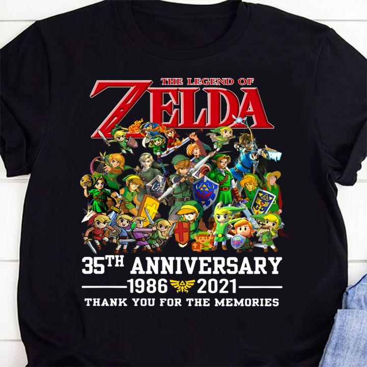 The Legend of Zelda 35th anniversary 1986-2021 thank you for the memories t-shirt 26 MOTHERDAYSHIRTS NEWS