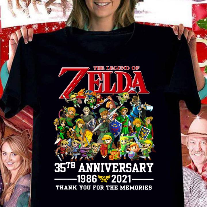 The Legend of Zelda 35th anniversary 1986-2021 thank you for the memories t-shirt