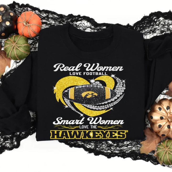 Iowa Hawkeyes Real Women Love Football Smart Women Love The Hawkeyes t-shirt