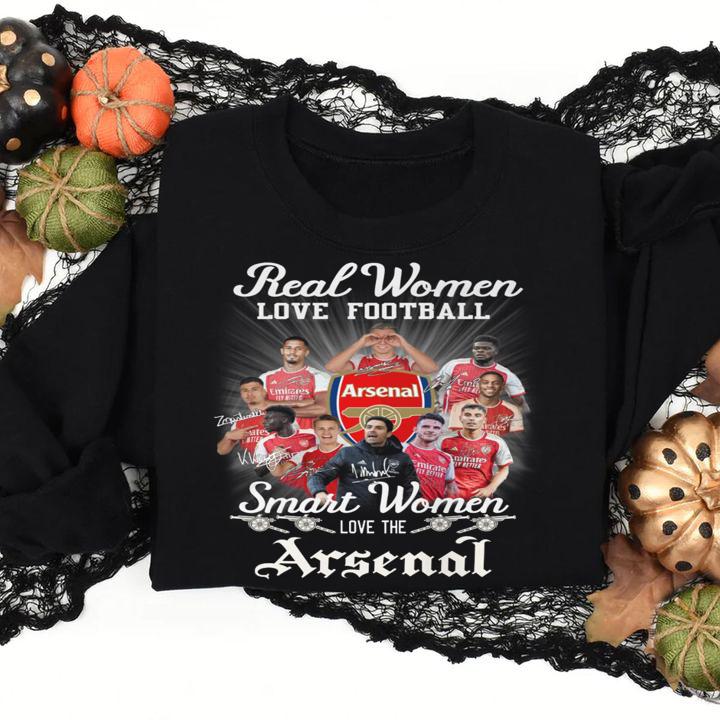 Real Women Love Football Smart Women Love The Arsenal Signatures t-shirt