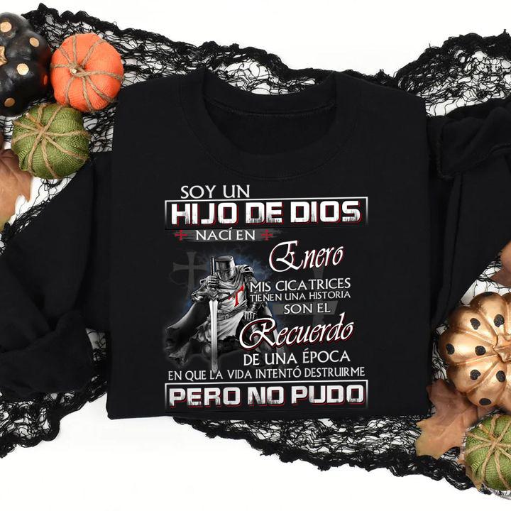 Soy Un Hijo De Dios Naci En January Mis Cicatrices Tienen Una Historia Man Quote t-shirt