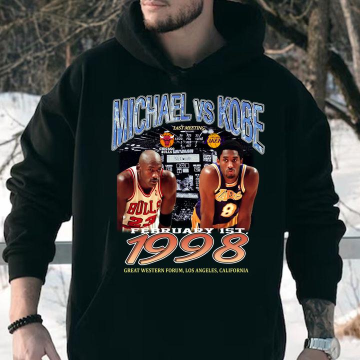 Original Michael vs Kobe 1998 Great Western Forum Los Angeles California t-shirt