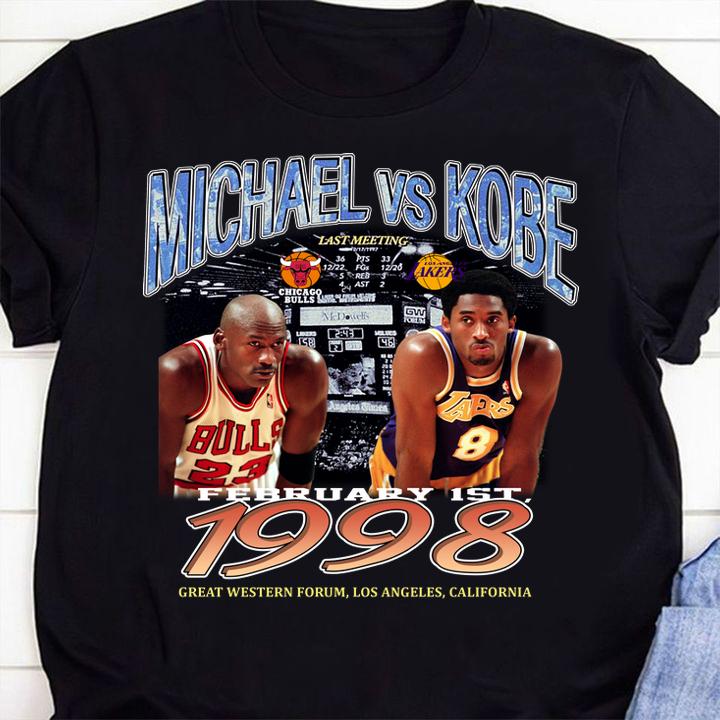 Original Michael vs Kobe 1998 Great Western Forum Los Angeles California t-shirt 48 mydisneyshirt news