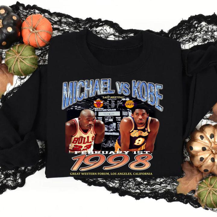 Original Michael vs Kobe 1998 Great Western Forum Los Angeles California t-shirt