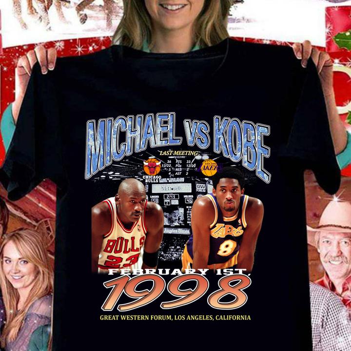 Original Michael vs Kobe 1998 Great Western Forum Los Angeles California t-shirt
