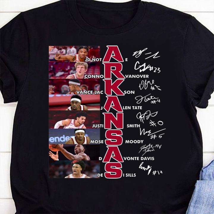 Arkansas Razorbacks men's Basketball Roster Signatures t-shirt 39 mydisneyshirt news