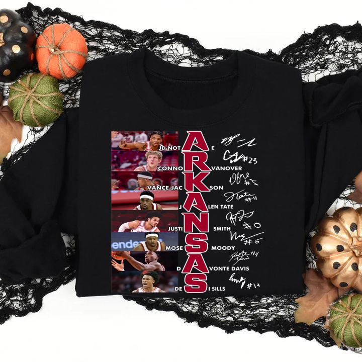 Arkansas Razorbacks men's Basketball Roster Signatures t-shirt