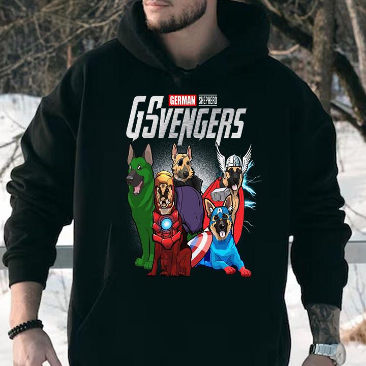 German Shepherd GSvengers Marvel Avengers t-shirt