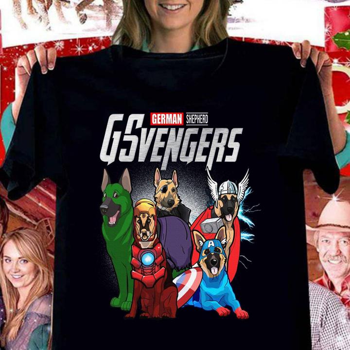 German Shepherd GSvengers Marvel Avengers t-shirt