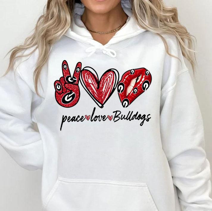 Peace Love And Lips Georgia Bulldogs t-shirt