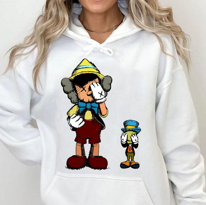 Hot Kaws mashup Pinocchio and Jiminy Cricket t-shirt