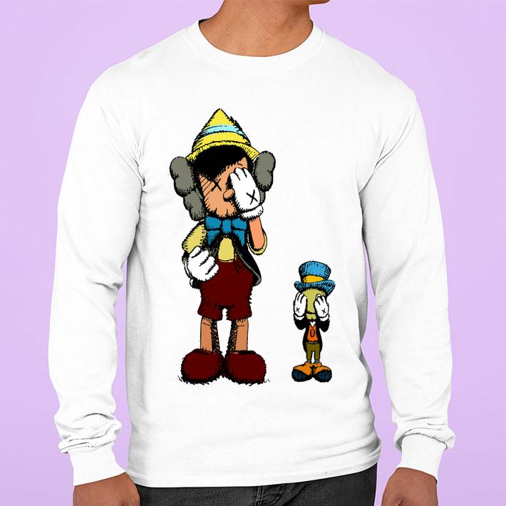 Hot Kaws mashup Pinocchio and Jiminy Cricket t-shirt