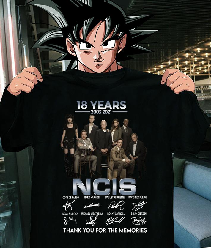18 years 2003-2021 NCIS signatures thank you for the memories t-shirt