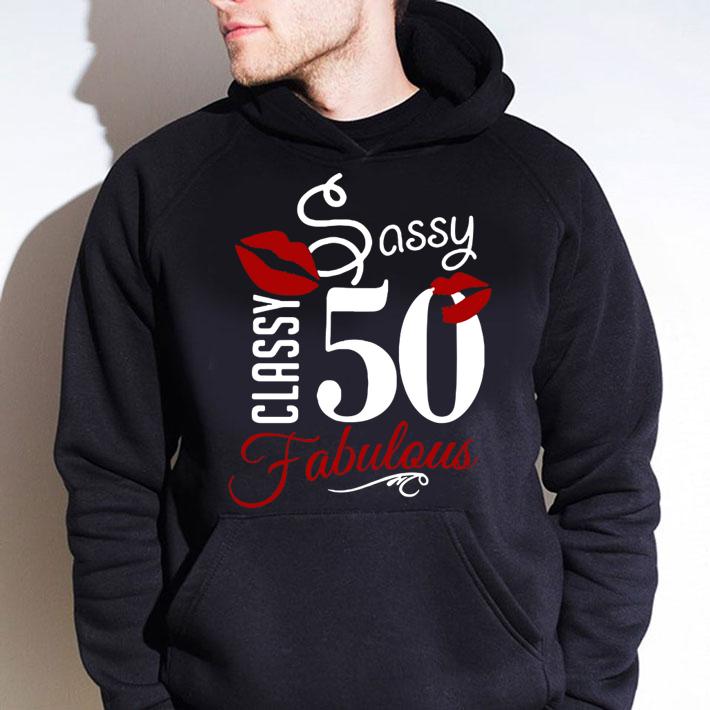 Red Lips Classy Sassy 50 Fabulous t-shirt