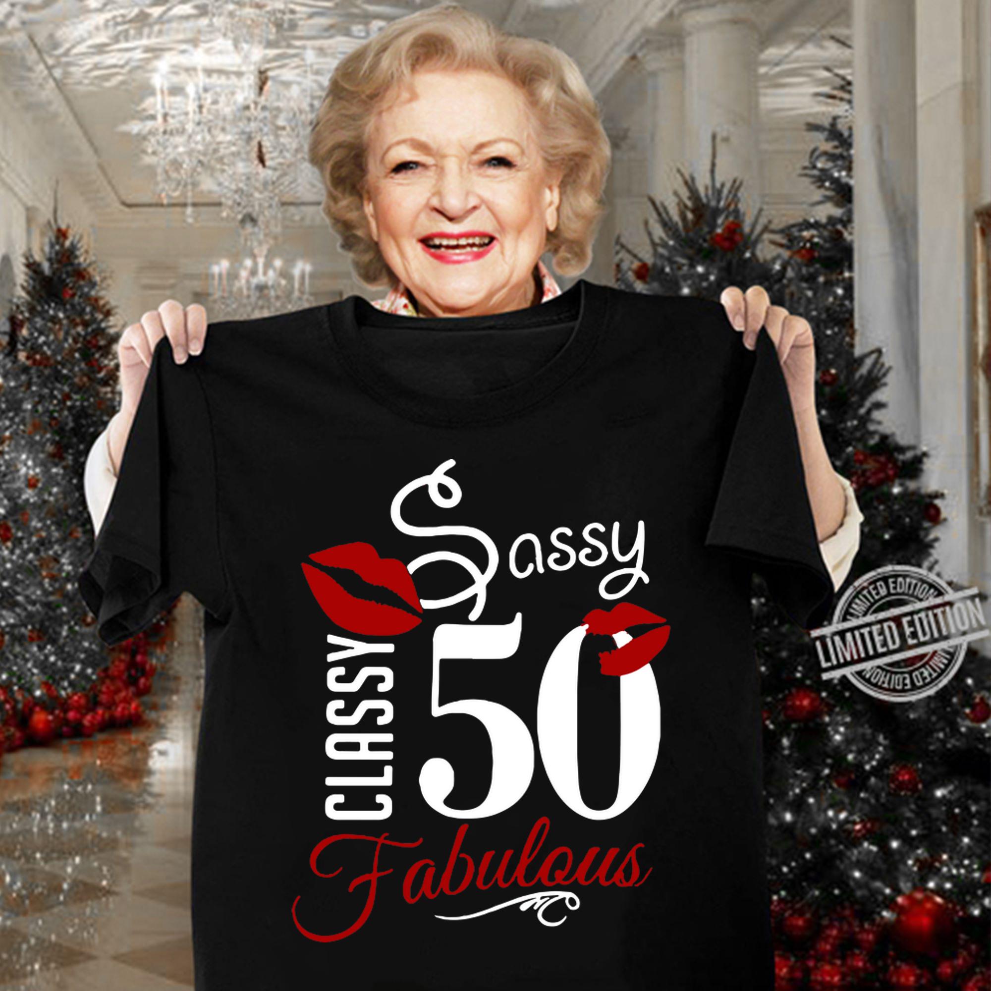 Red Lips Classy Sassy 50 Fabulous t-shirt woman shirt