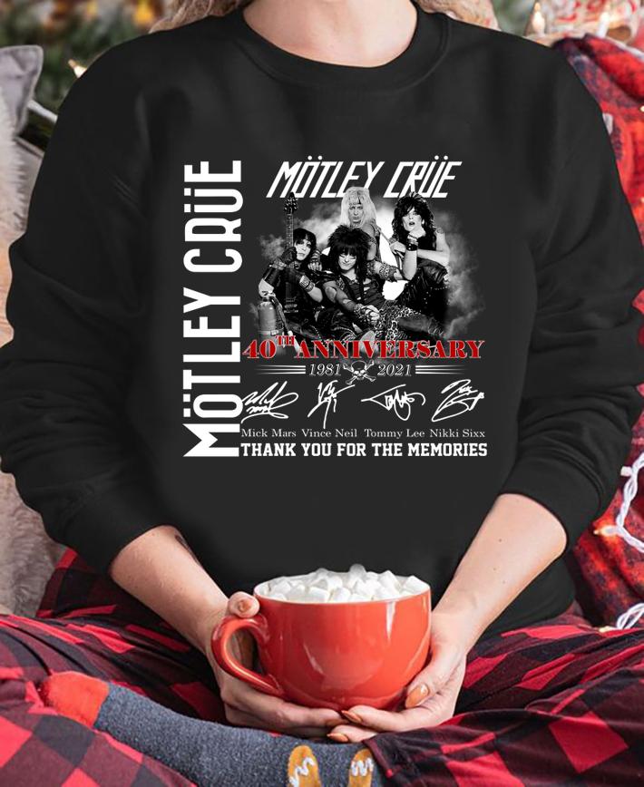 Thank You Memories Motley Crue 40th Anniversary 1981-2021 Signatures t-shirt