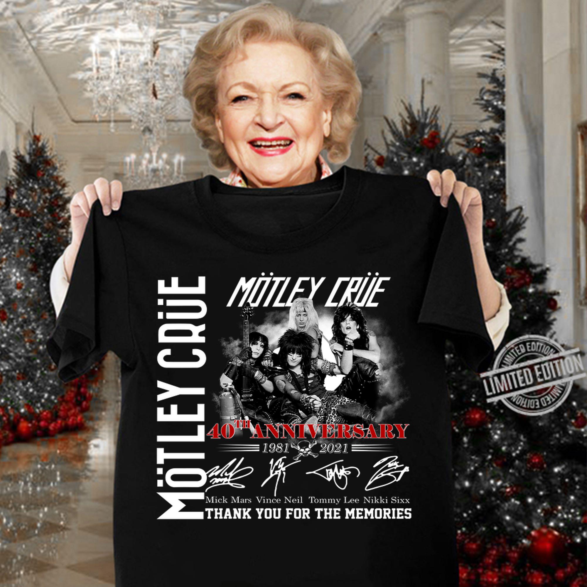 Thank You Memories Motley Crue 40th Anniversary 1981-2021 Signatures t-shirt