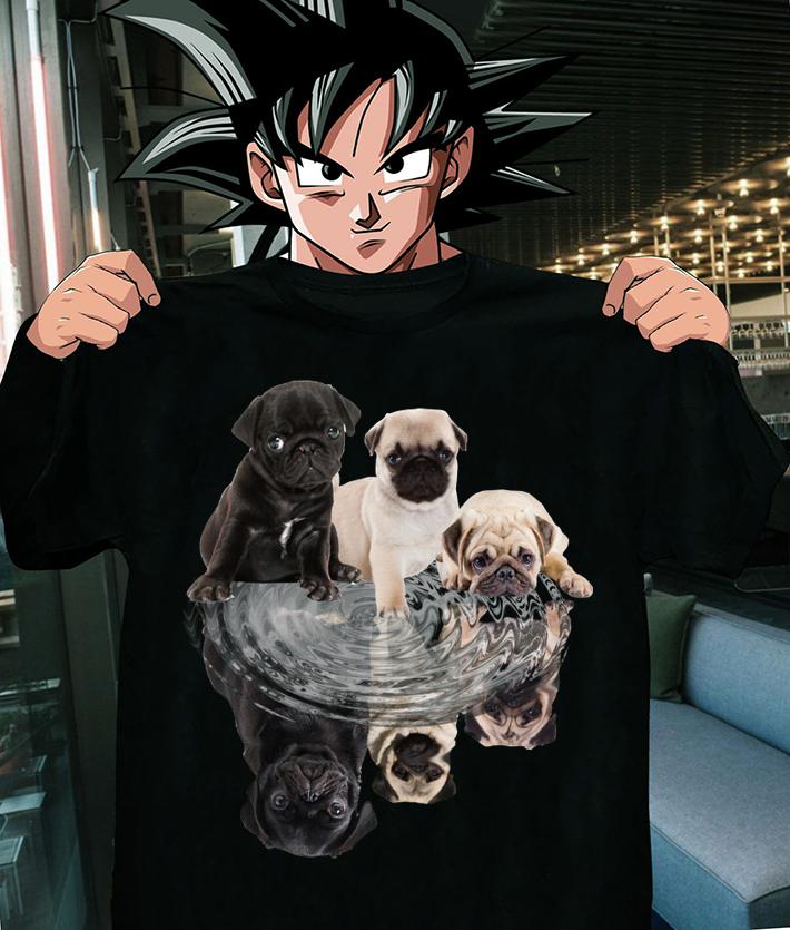 Pug dogs mirror water reflection t-shirt shirt