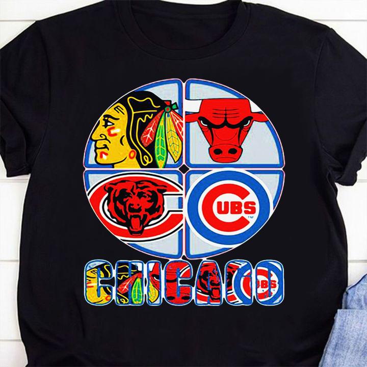 Chicago Blackhawks Bulls Bears And Cubs Logo t-shirt 1 Clothing, Nursedaytee News