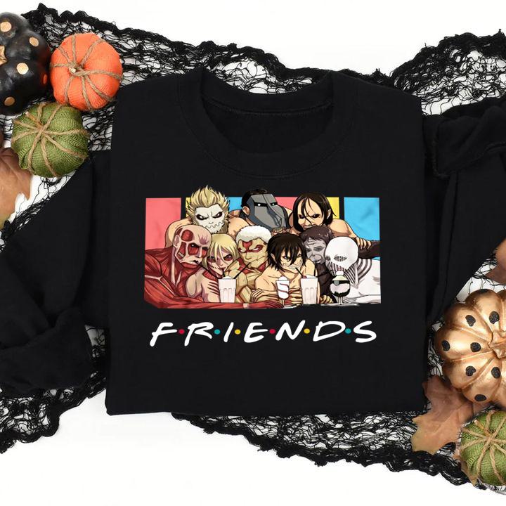 Friends Attack On Titan Shingeki no Kyojin t-shirt