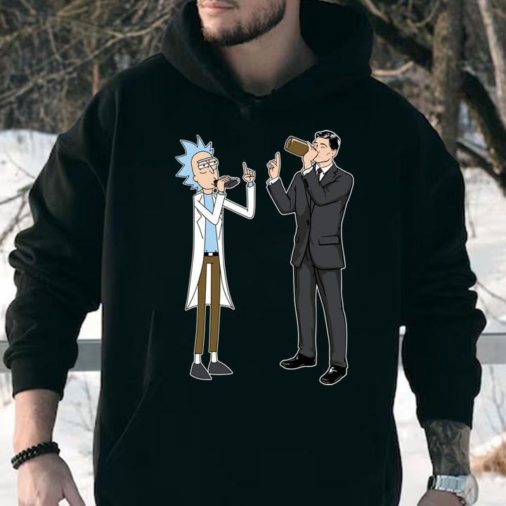 Rick And Morty Archer Drink Wine t-shirt