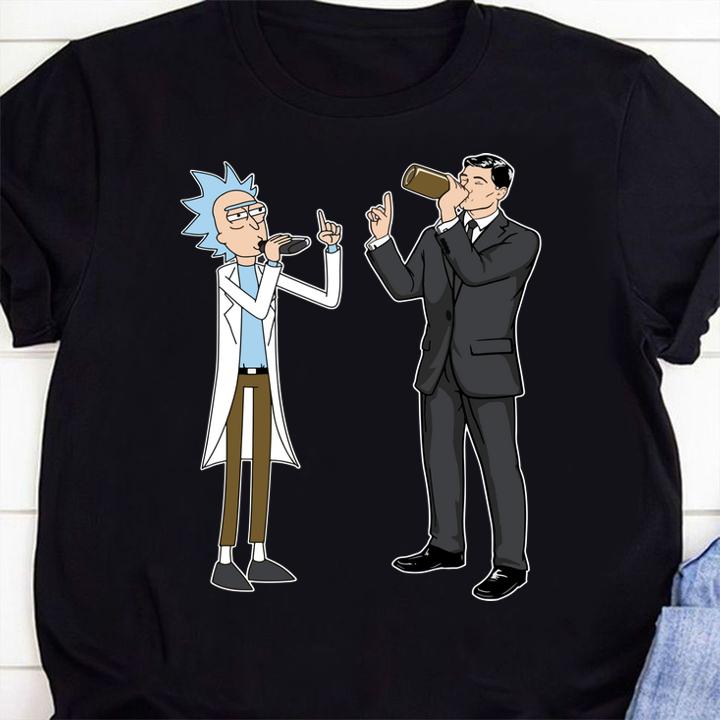 Rick And Morty Archer Drink Wine t-shirt 1 Clothing, Nursedaytee News