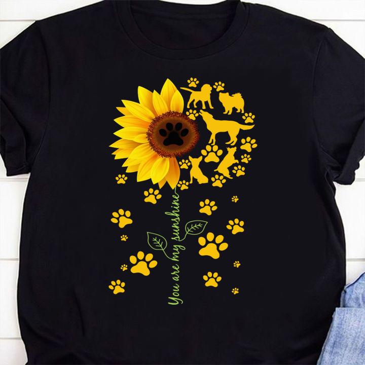 Sunflower You are my sunshine paws dogs sweater t-shirt 8 Nursedaytee News