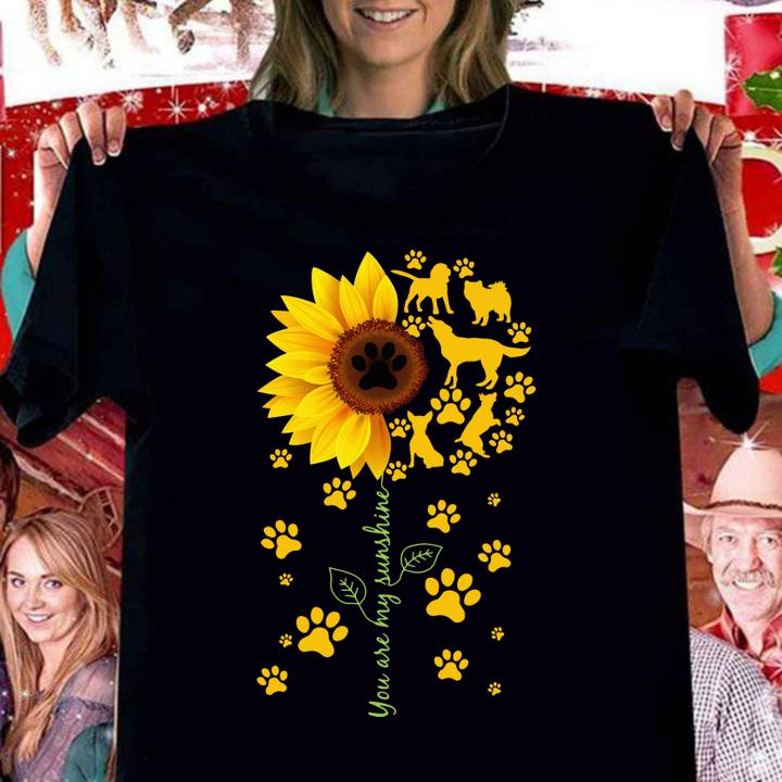 Sunflower You are my sunshine paws dogs sweater t-shirt