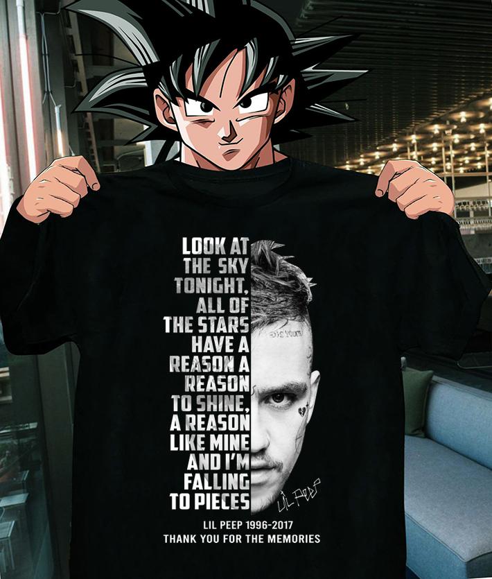 Look at the sky tonight Lil Peep signature thank for memmories t-shirt