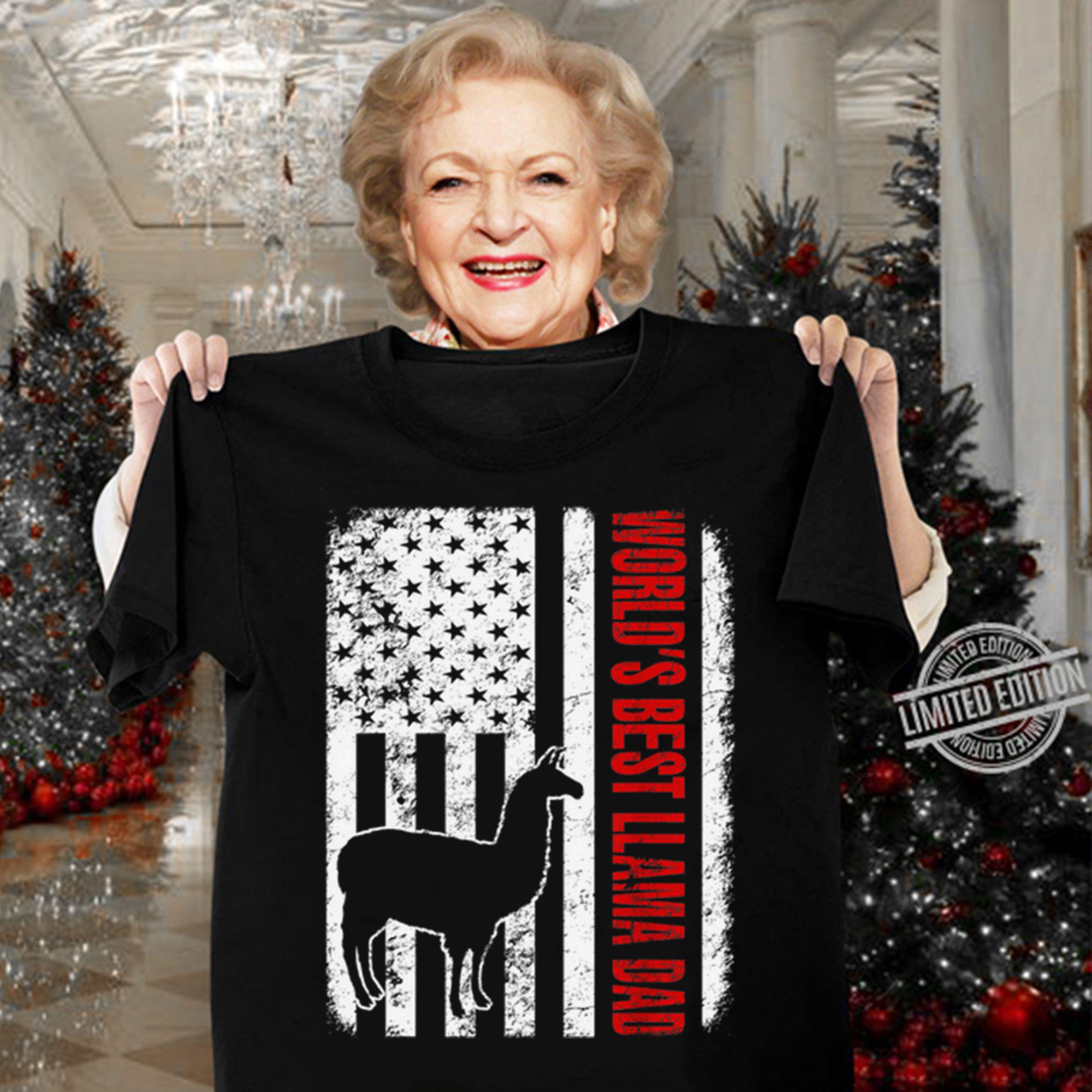 World Best Llama DAmerican Flag t-shirt woman shirt