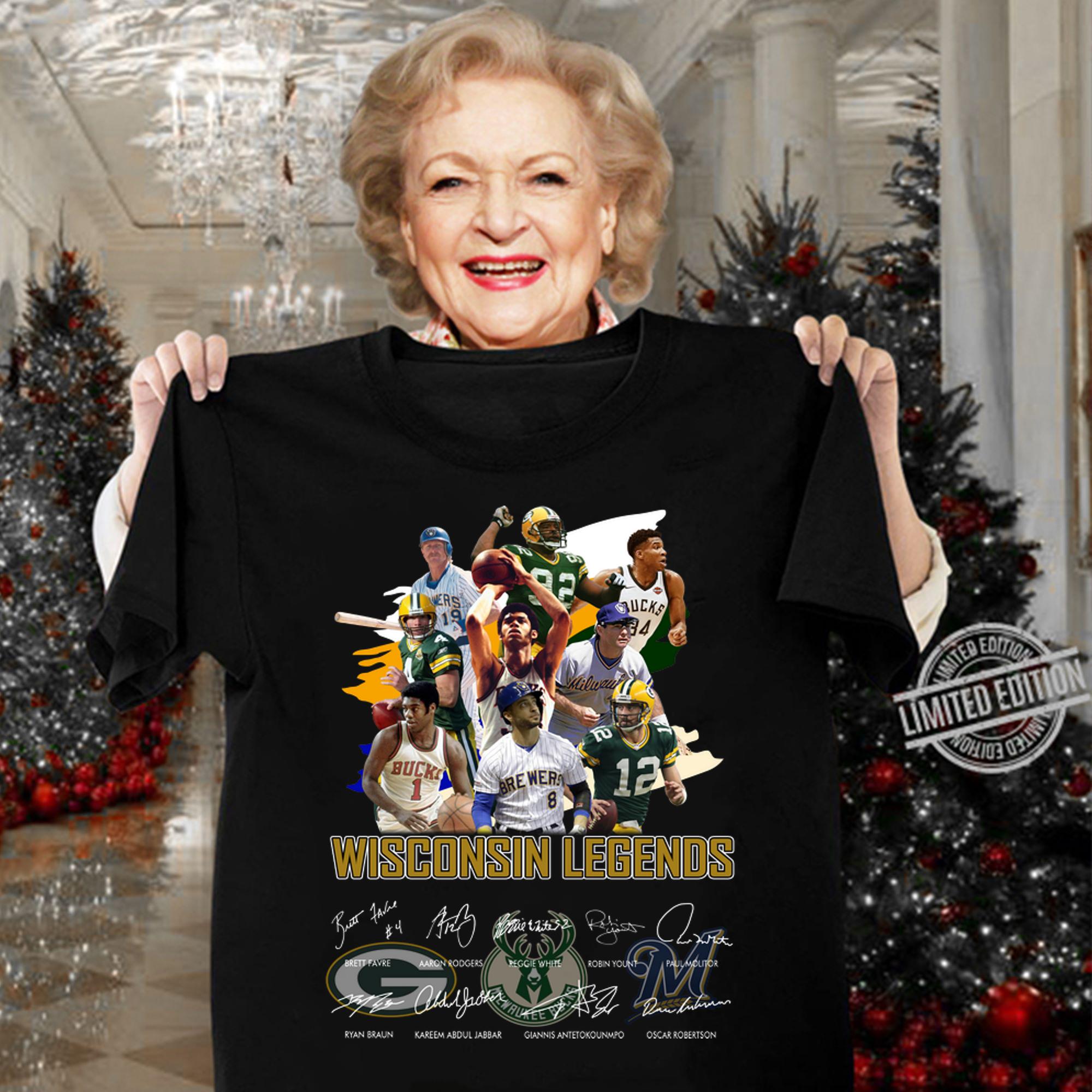 Wisconsin Legends Green Bay Packers Signatures t-shirt woman shirt