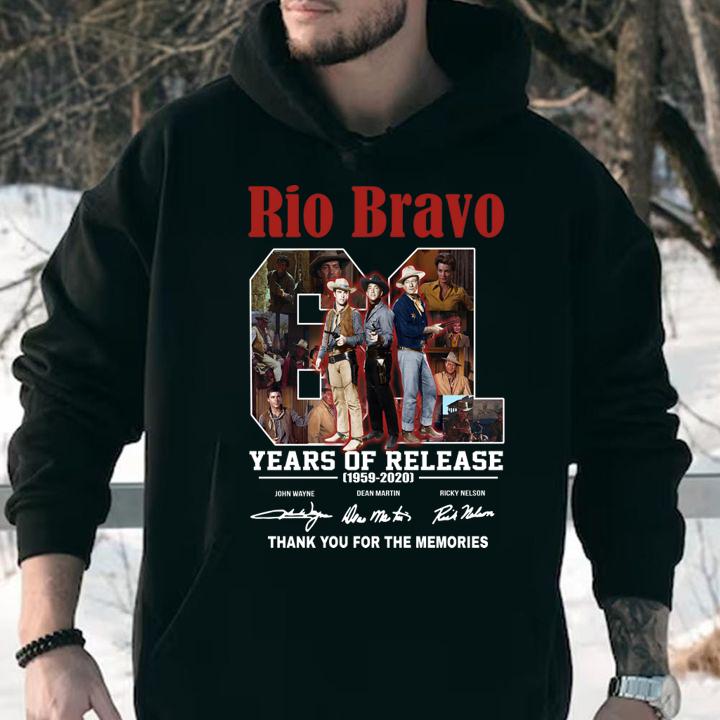 Rio Bravo 61 years of release 1959 2020 signatures t-shirt