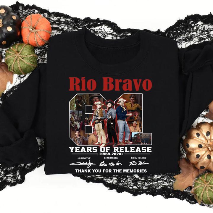Rio Bravo 61 years of release 1959 2020 signatures t-shirt