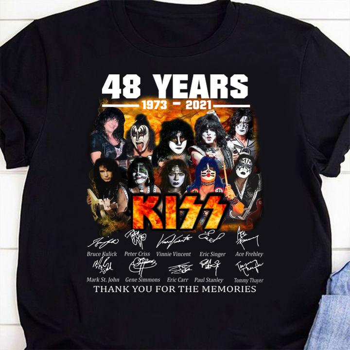 48 years 1973-2021 Kiss signatures thank you for the memories t-shirt 33 Nursetee News