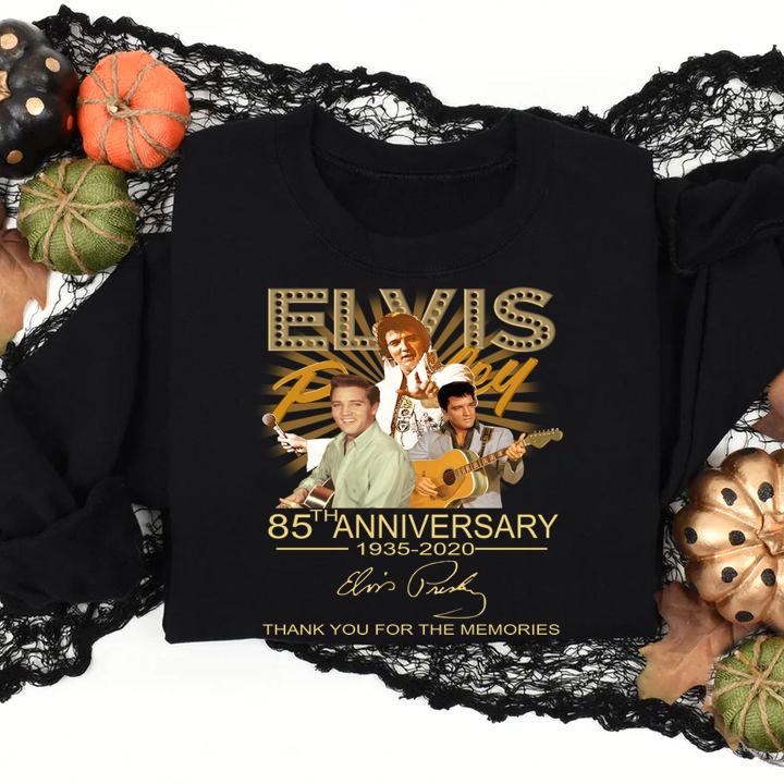 Elvis Presley 85th anniversary 1935-2020 signature thank you for the memories t-shirt