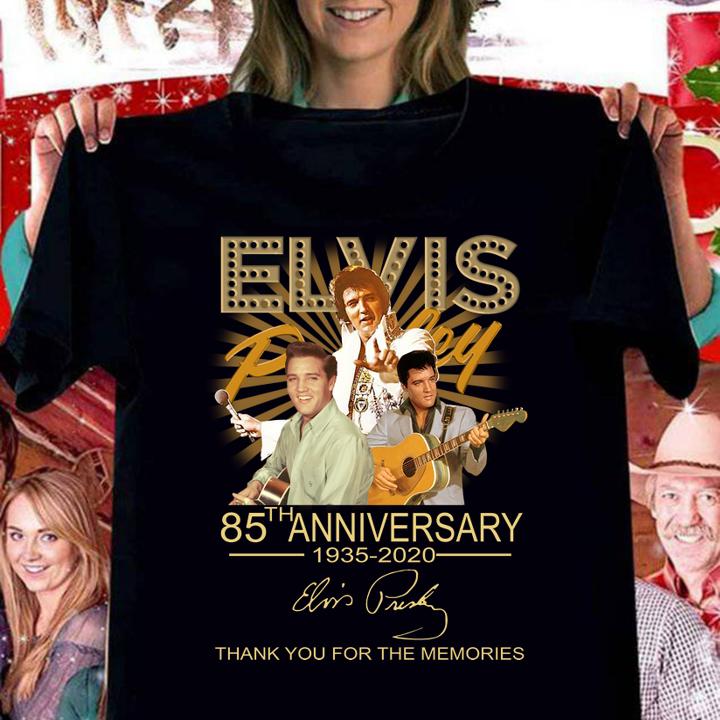 Elvis Presley 85th anniversary 1935-2020 signature thank you for the memories t-shirt