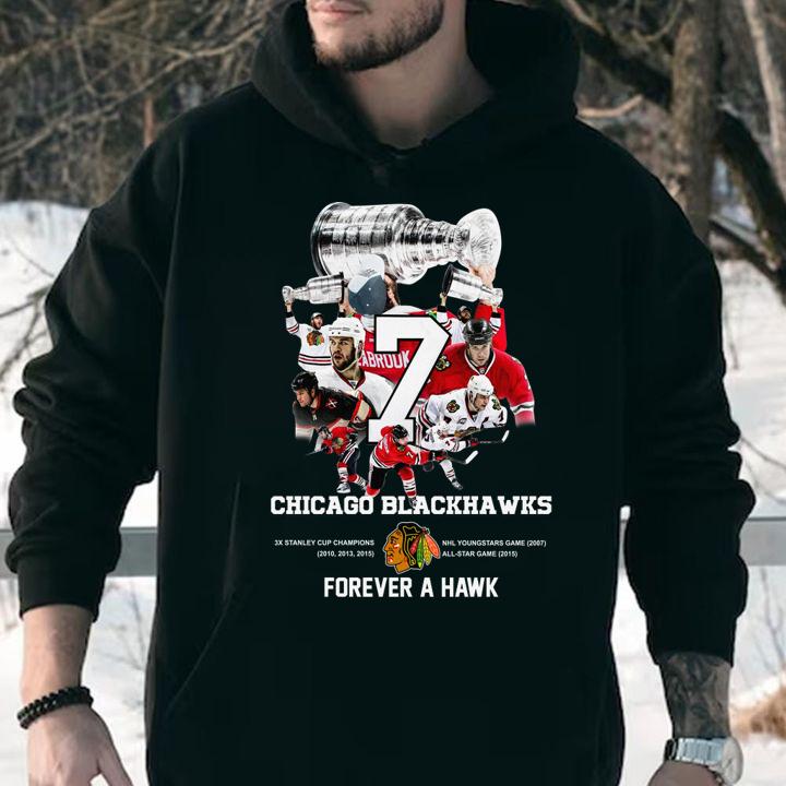No.7 Brent Seabrook Chicago Blackhawks Forever A Hawk t-shirt