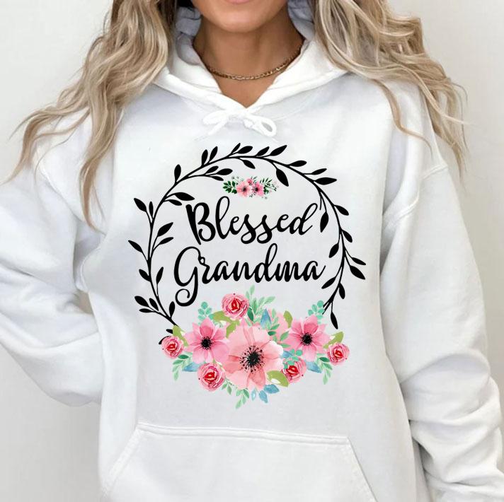 Pretty Blessed Grandma With Floral Heart Mother'S Day t-shirt
