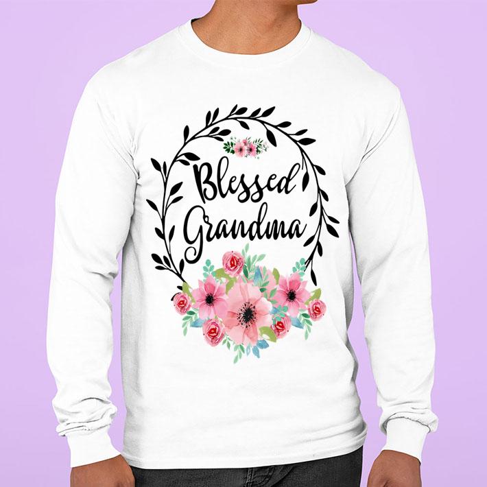 Pretty Blessed Grandma With Floral Heart Mother'S Day t-shirt