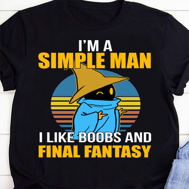 Black Mage I'm a simple man i like boobs and Final Fantasy t-shirt 25 Nursetee News