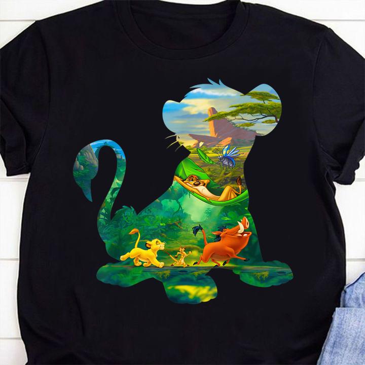 Disney Lion King Simba Silhouette Simba Timon And Pumbaa t-shirt 21 Nursetee News