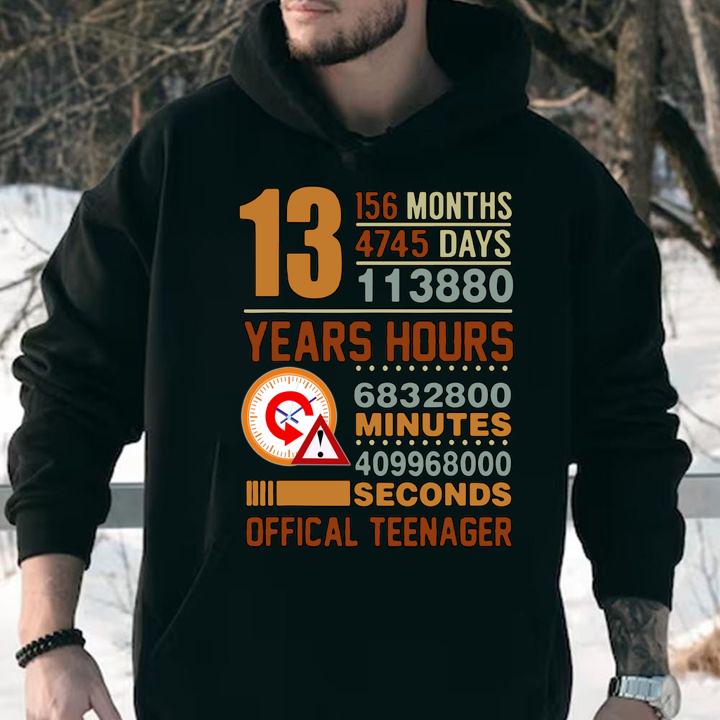 Hot Official Teenager 13th Birthday Gifts t-shirt