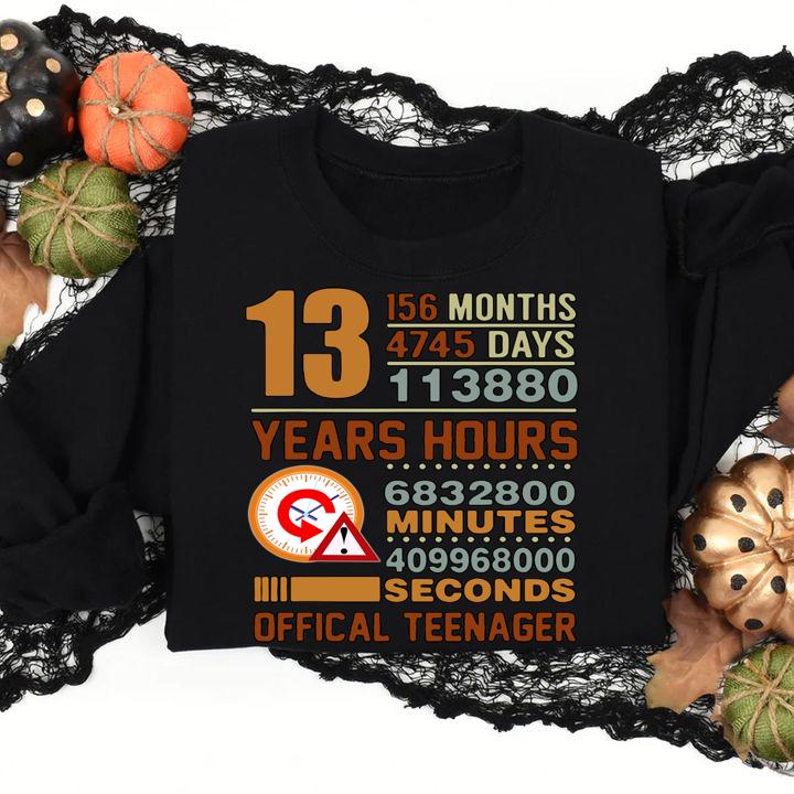 Hot Official Teenager 13th Birthday Gifts t-shirt