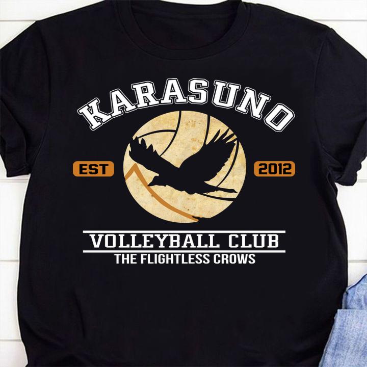 Karasuno est 2012 volleyball club the flightless crows t-shirt 14 Nursetee News