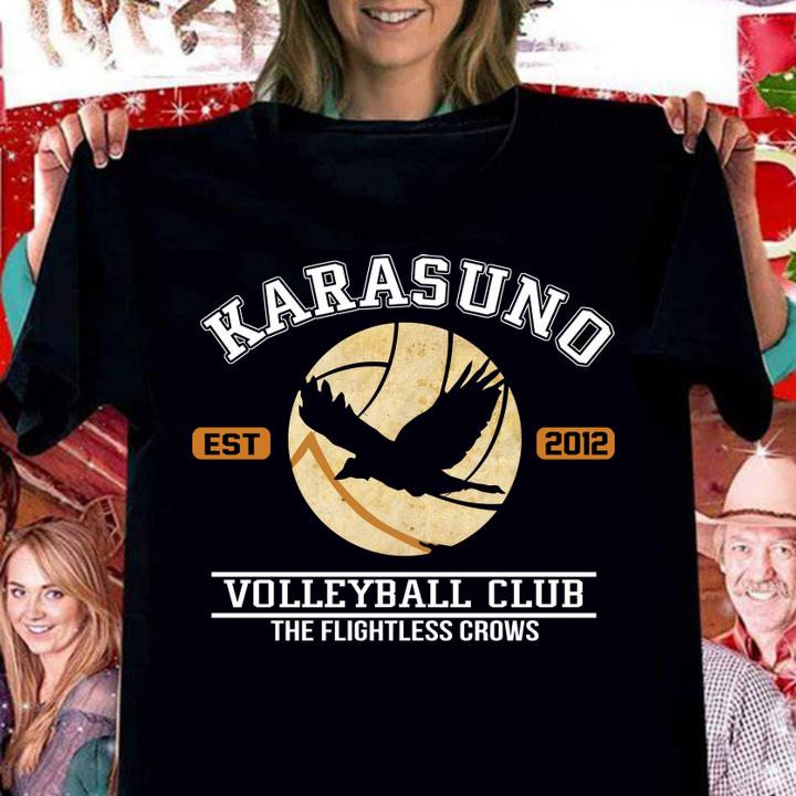 Karasuno est 2012 volleyball club the flightless crows t-shirt
