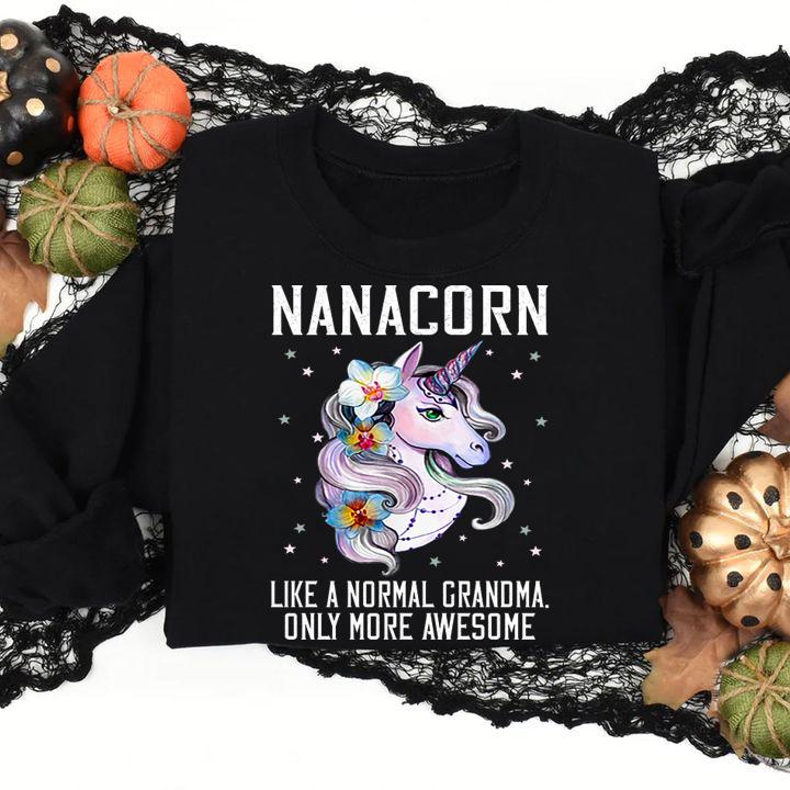Official Nanacorn Cute Unicorn Lover Mother Day Gift Grandma t-shirt